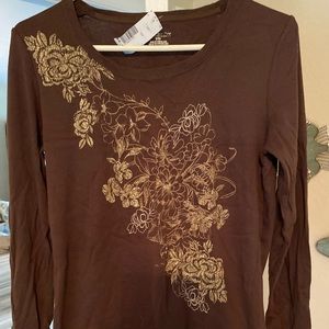 Long sleeve top, St. John’s Bay, brown